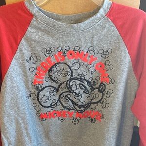 Disney Girls Red and grey long sleeve shirt XL